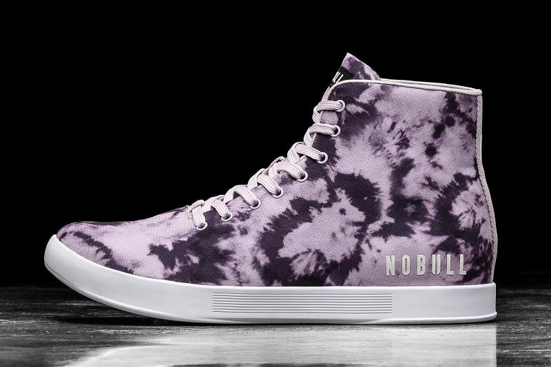 Purple Nobull High-Top Wisteria Tie-Dye Canvas Men\'s Trainers | CA D1415F